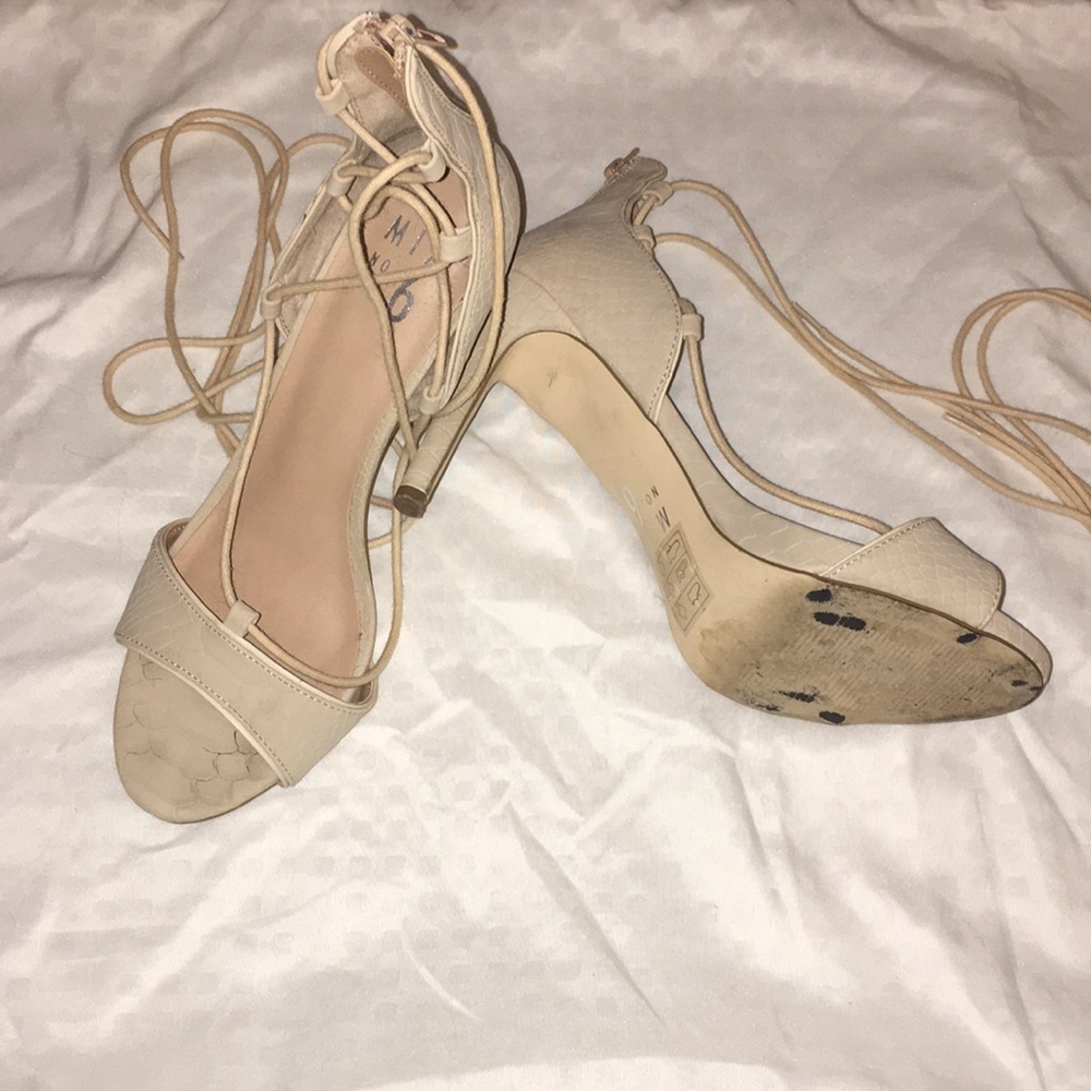 Used MIX No. 6 Nude Wrap Up Heels